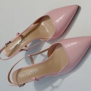 WAYDERNS Women's Slip On Pointed Toe Slingback Heels - 10.5